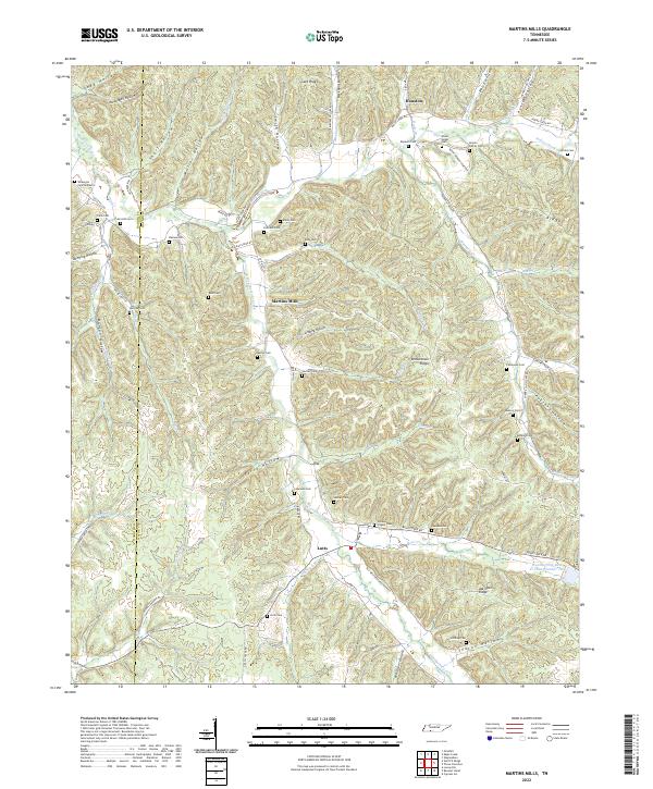 Martins Mills, TN — USGS 7.5-minute topo (2022)