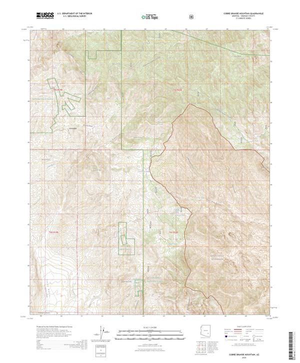 Cobre Grande Mountain, AZ — USGS 7.5-minute topo (2026)