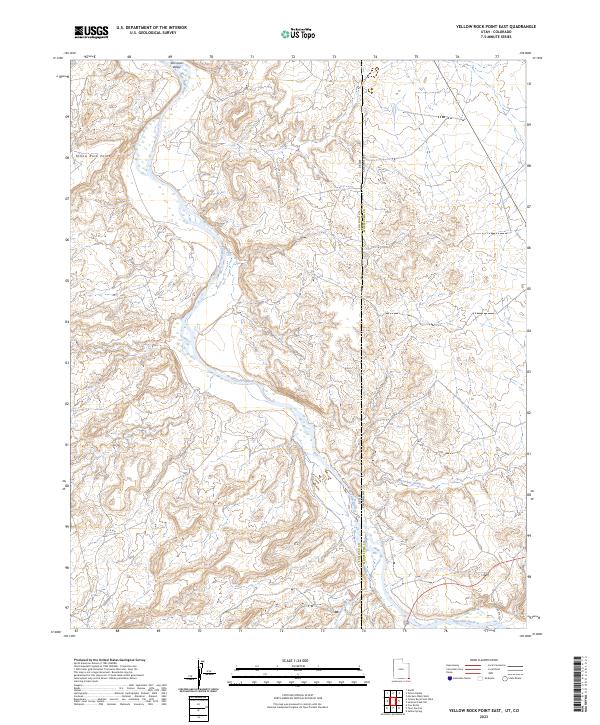 Yellow Rock Point East, UT-CO — USGS 7.5-minute topo (2023)