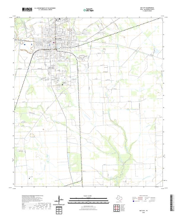 Bay City, TX — USGS 7.5-minute topo (2022)