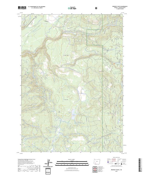 Prospect South, OR — USGS 7.5-minute topo (2023)