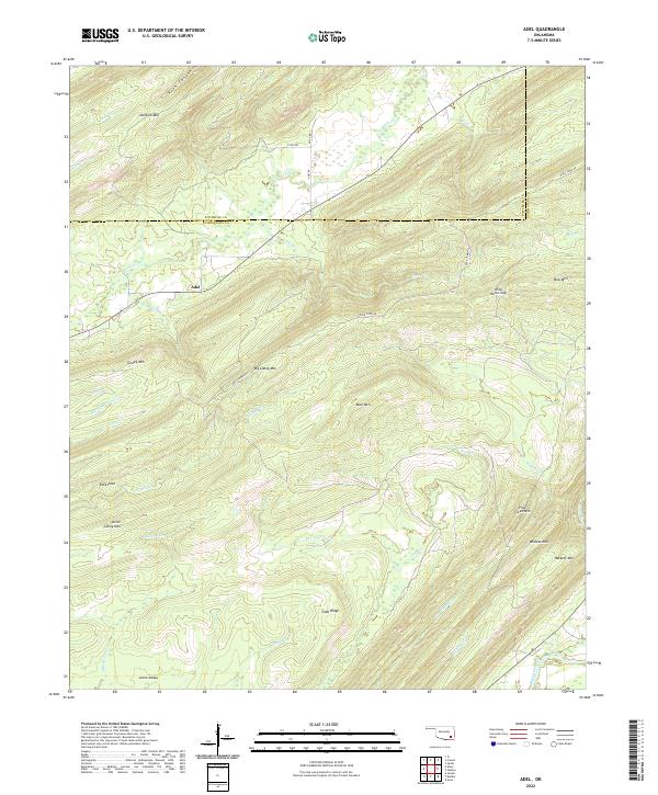 Adel, OK — USGS 7.5-minute topo (2022)