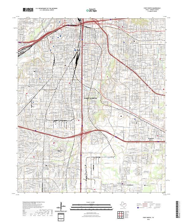 Fort Worth, TX — USGS 7.5-minute topo (2022)