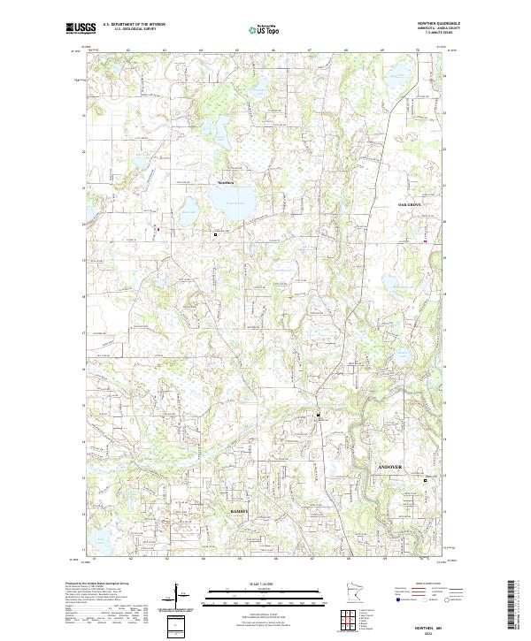 Nowthen, MN — USGS 7.5-minute topo (2022)