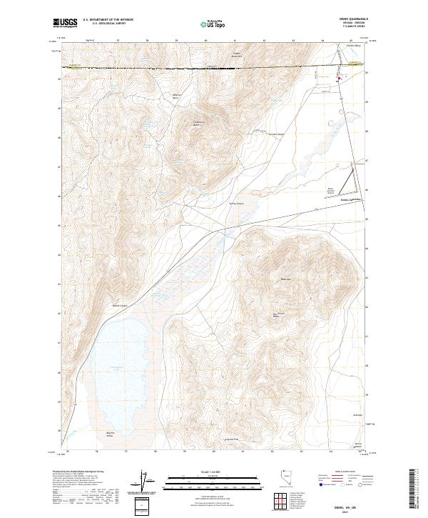 Denio, NV-OR — USGS 7.5-minute topo (2021)