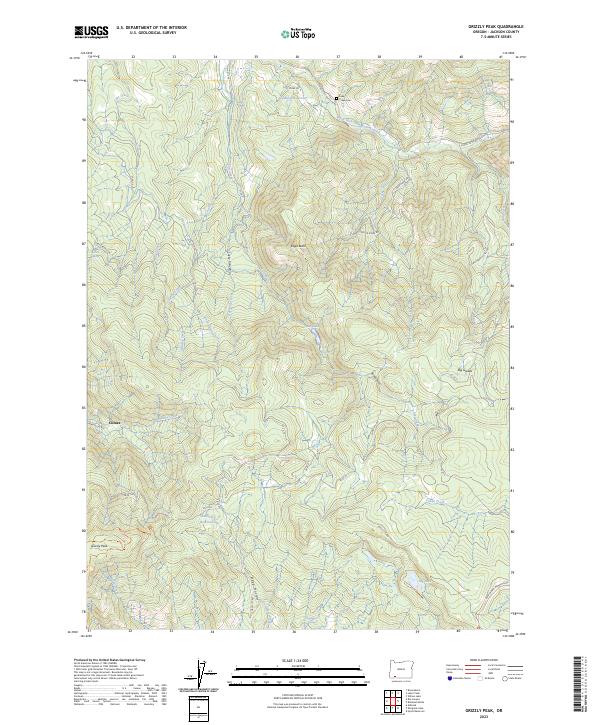 Grizzly Peak, OR — USGS 7.5-minute topo (2023)