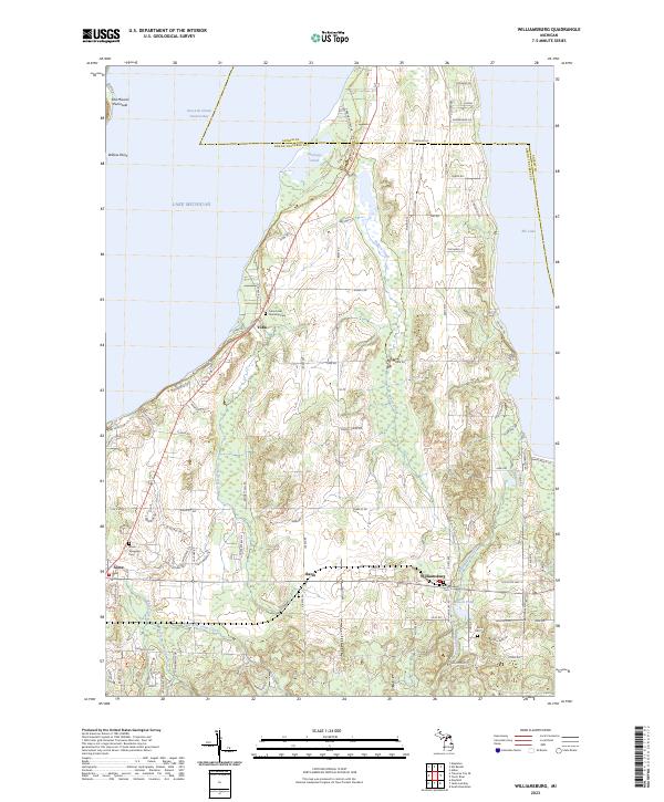 Williamsburg, MI — USGS 7.5-minute topo (2023)