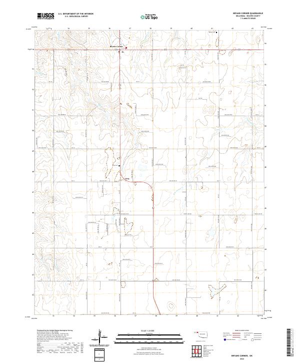 Bryans Corner, OK — USGS 7.5-minute topo (2022)