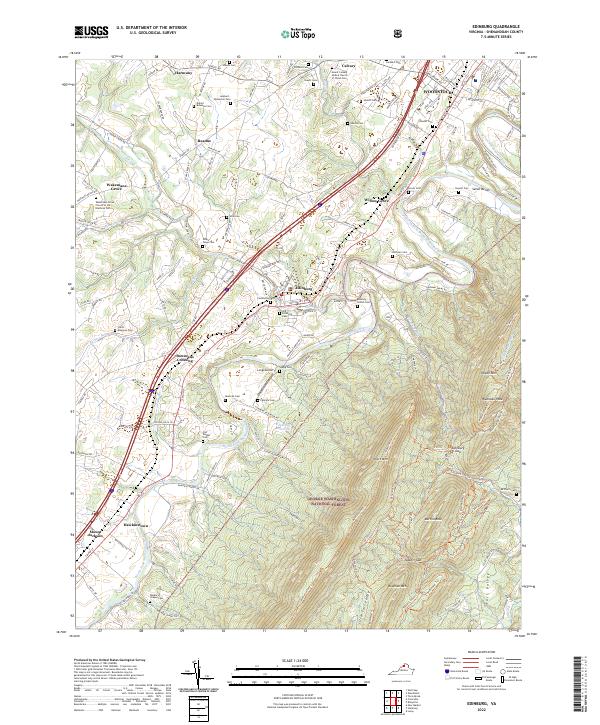 Edinburg, VA — USGS 7.5-minute topo (2022)