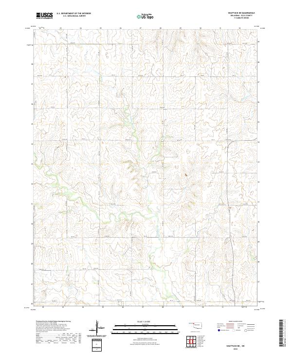 Shattuck NE, OK — USGS 7.5-minute topo (2022)