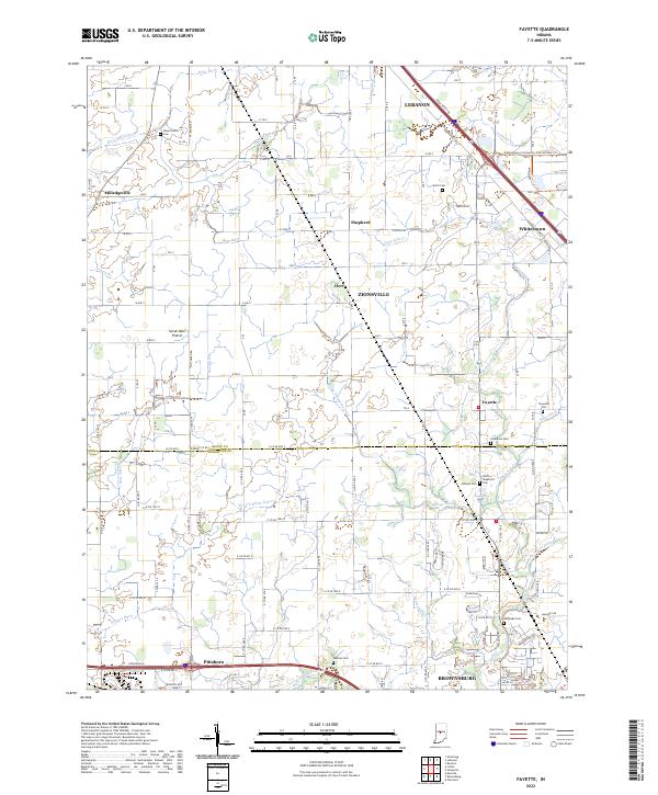 Fayette, IN — USGS 7.5-minute topo (2022)