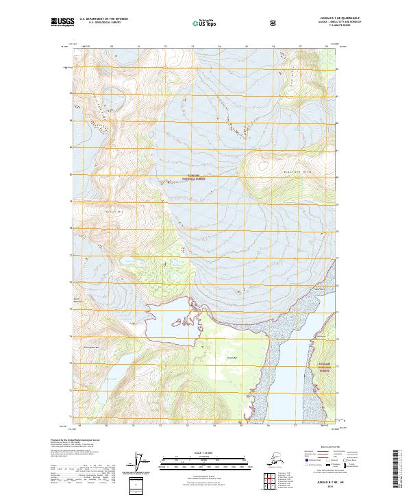 Juneau B-1 NE, AK — USGS 7.5-minute topo (2021)