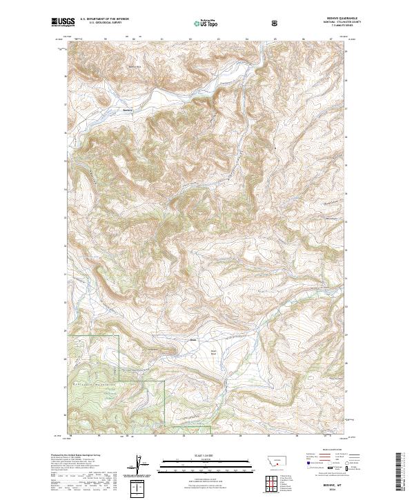 Beehive, MT — USGS 7.5-minute topo (2024)