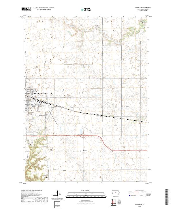Boone East, IA — USGS 7.5-minute topo (2022)