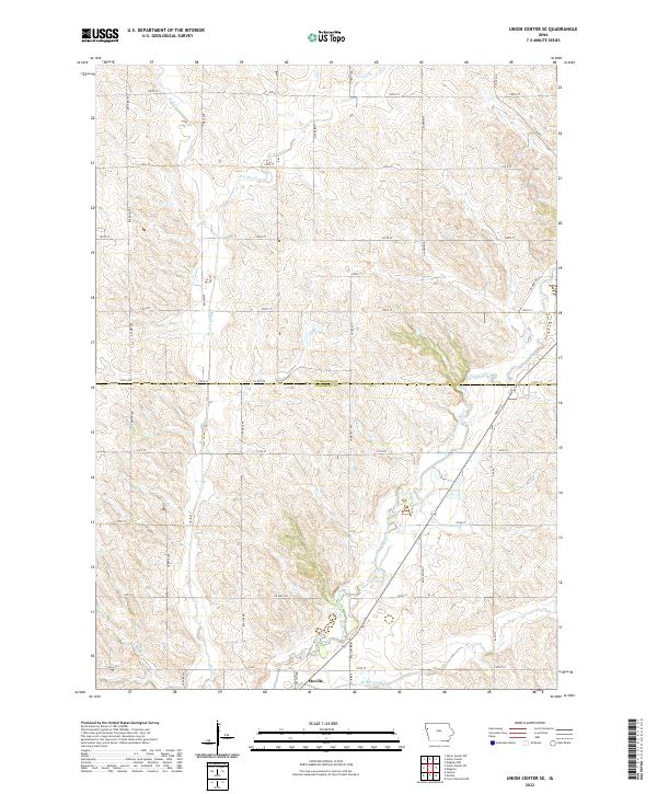Union Center SE, IA — USGS 7.5-minute topo (2022)