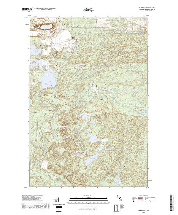 Carney Lake, MI — USGS 7.5-minute topo (2023)