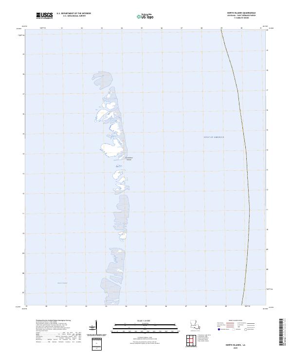 North Islands, LA — USGS 7.5-minute topo (2025)