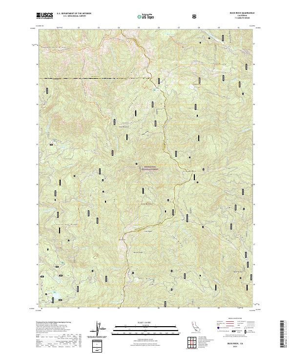 Buck Rock, CA — USGS 7.5-minute topo (2021)