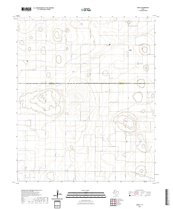 Maple, TX — USGS 7.5-minute topo (2022)