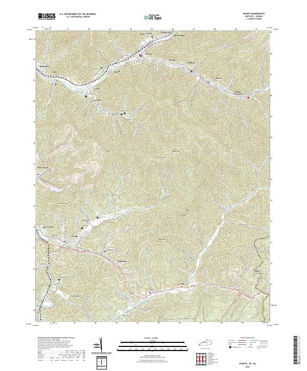 Evarts, KY-VA — USGS 7.5-minute topo (2022)