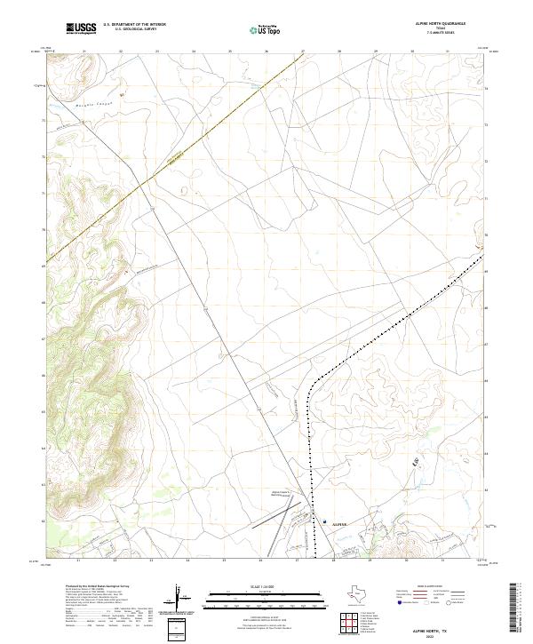 Alpine North, TX — USGS 7.5-minute topo (2022)