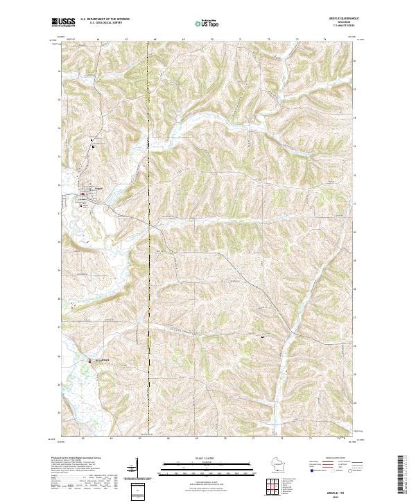 Argyle, WI — USGS 7.5-minute topo (2022)