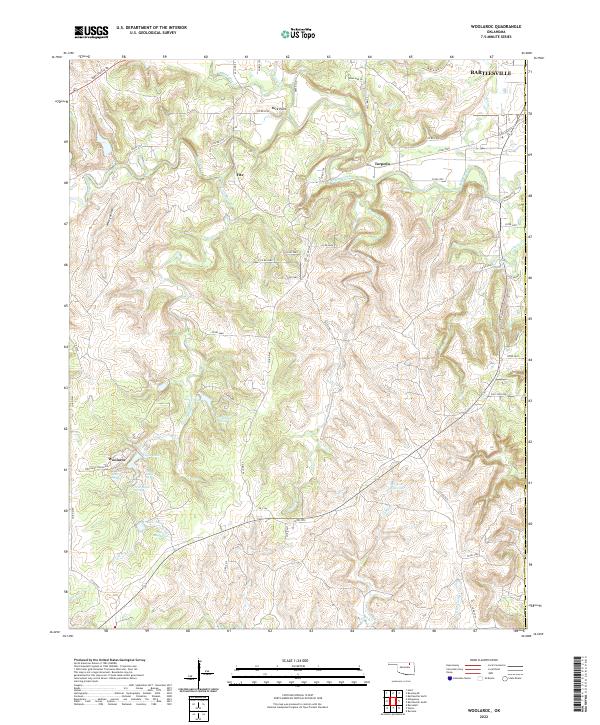 Woolaroc, OK — USGS 7.5-minute topo (2022)
