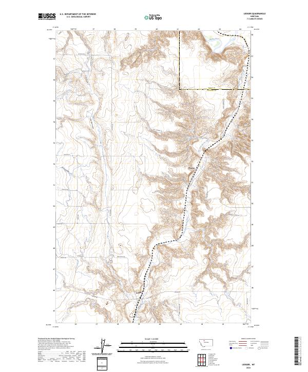 Ledger, MT — USGS 7.5-minute topo (2024)