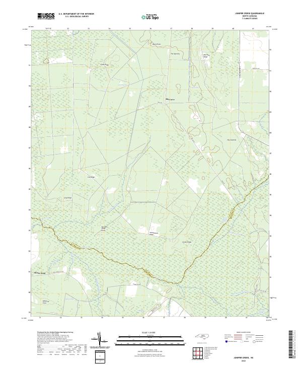 Juniper Creek, NC — USGS 7.5-minute topo (2022)