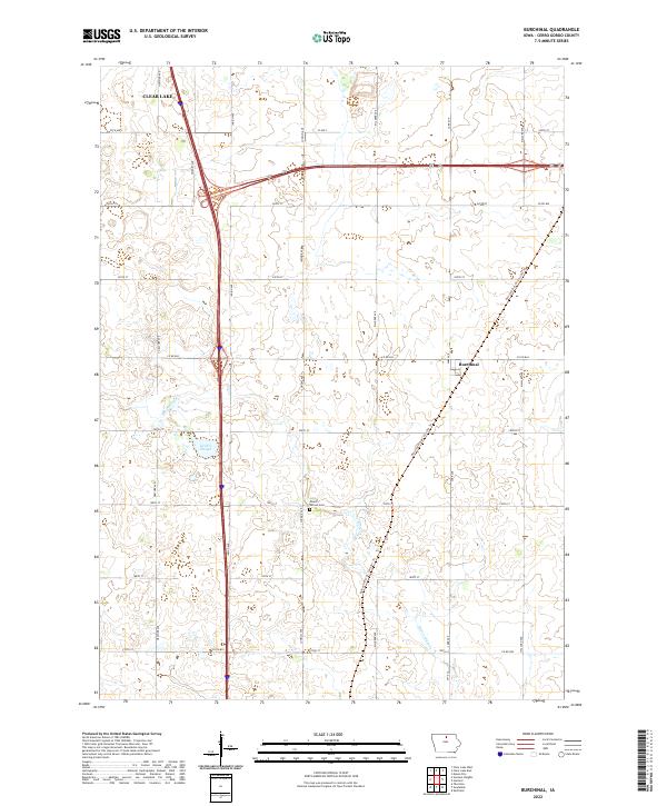 Burchinal, IA — USGS 7.5-minute topo (2022)