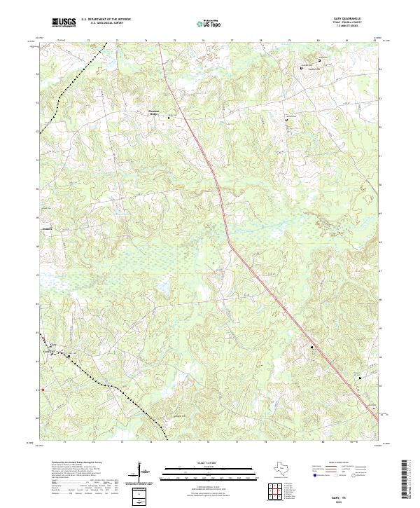 Gary, TX — USGS 7.5-minute topo (2022)