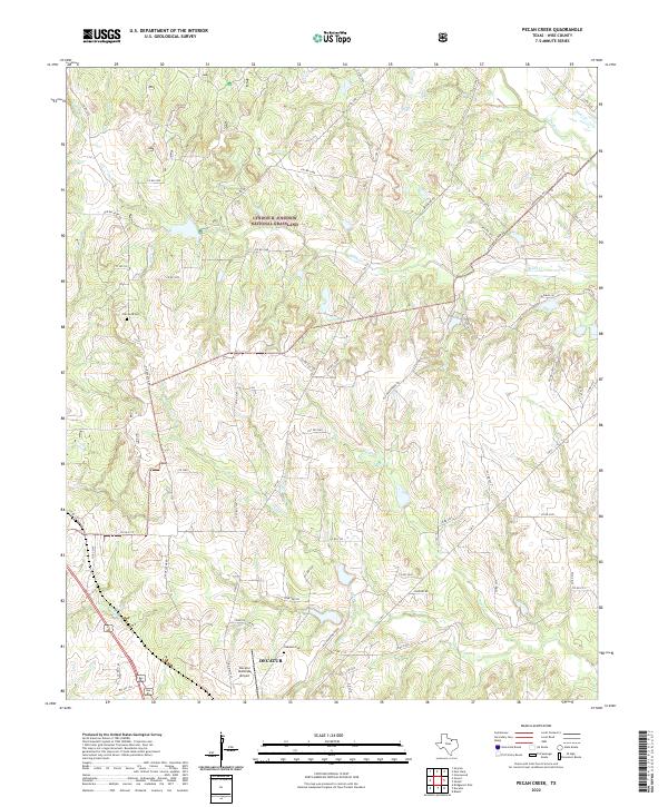 Pecan Creek, TX — USGS 7.5-minute topo (2022)