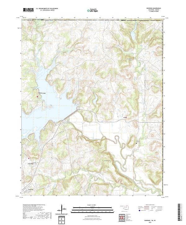 Bowring, OK-KS — USGS 7.5-minute topo (2022)