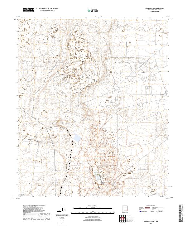 Hackberry Lake, NM — USGS 7.5-minute topo (2023)