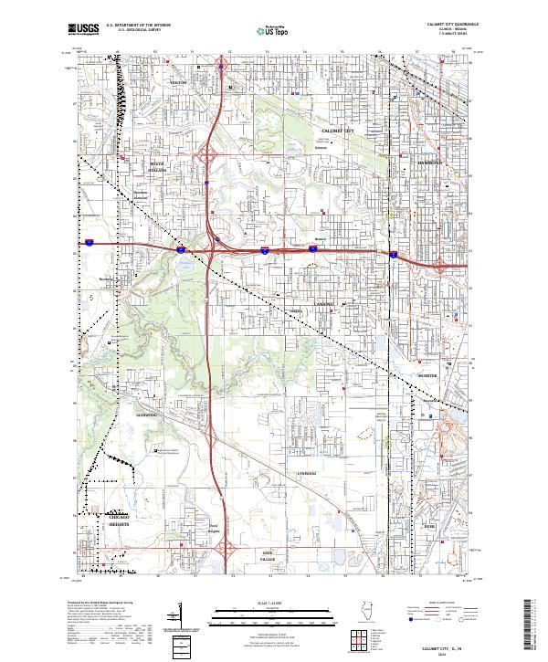 Calumet City, IL-IN — USGS 7.5-minute topo (2024)