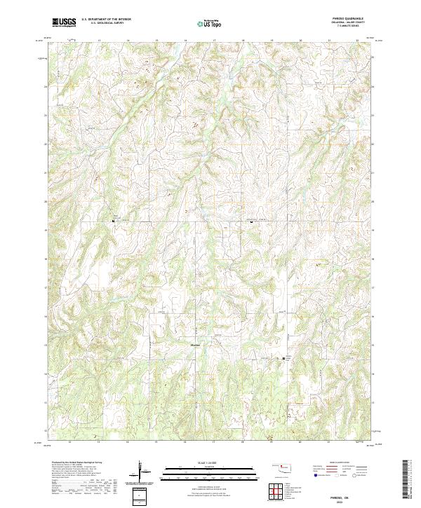 Phroso, OK — USGS 7.5-minute topo (2022)