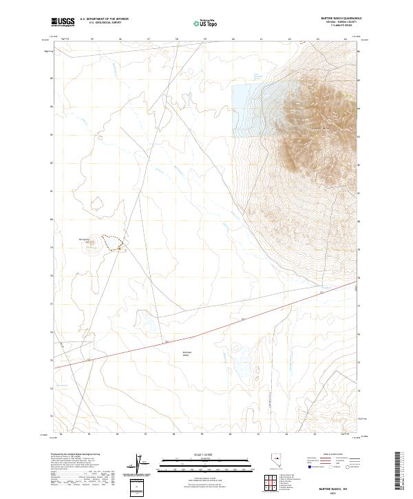 Bartine Ranch, NV — USGS 7.5-minute topo (2021)