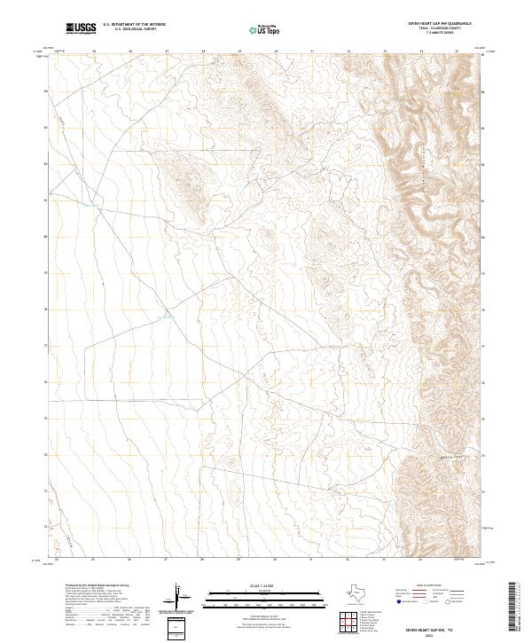 Seven Heart Gap NW, TX — USGS 7.5-minute topo (2022)