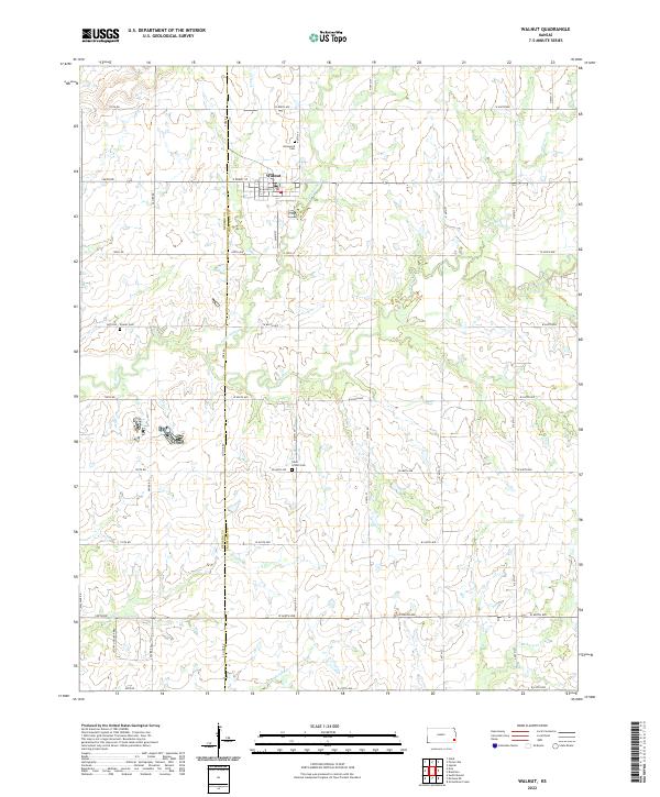 Walnut, KS — USGS 7.5-minute topo (2022)