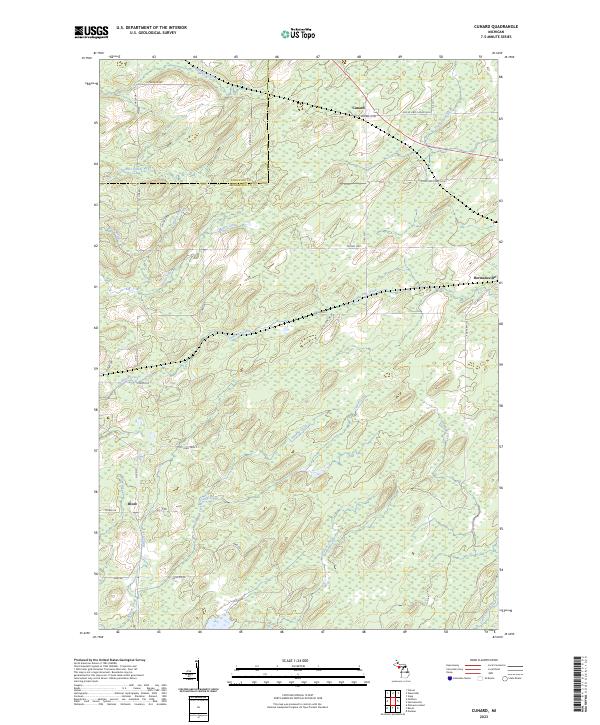Cunard, MI — USGS 7.5-minute topo (2023)