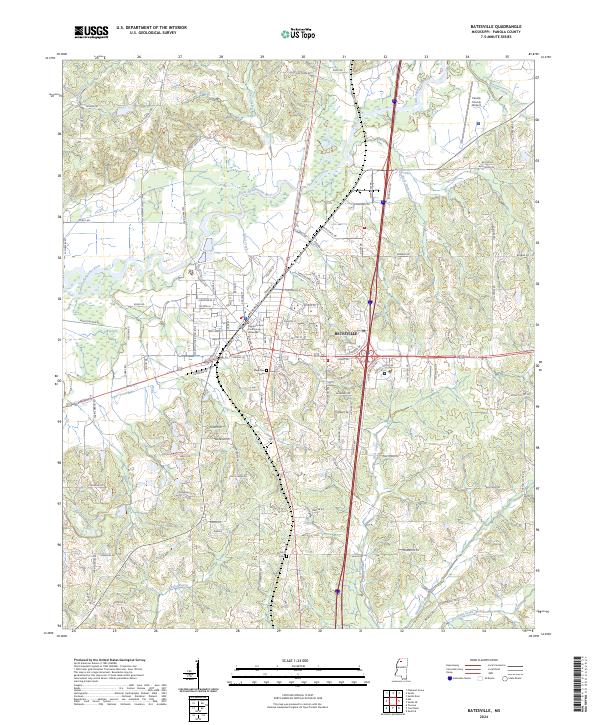 Batesville, MS — USGS 7.5-minute topo (2024)