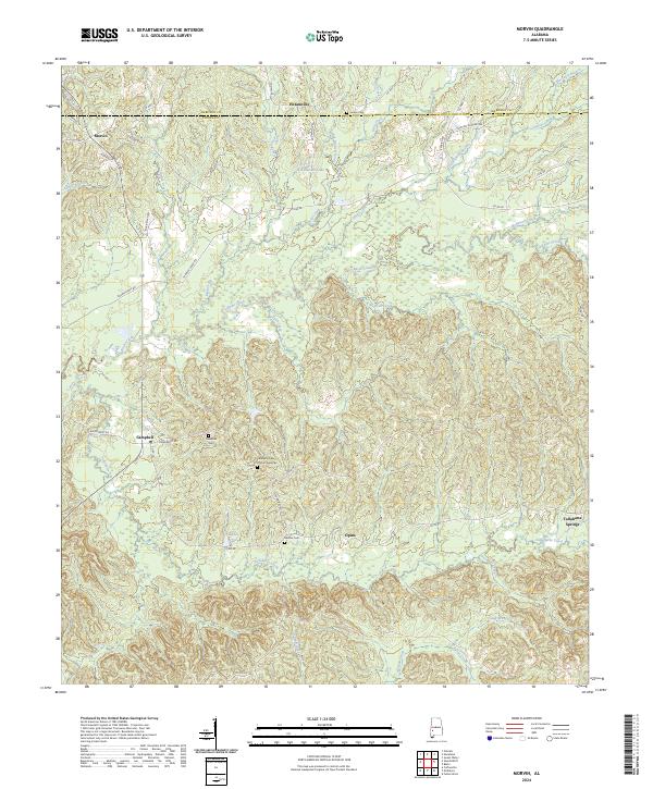 Morvin, AL — USGS 7.5-minute topo (2024)