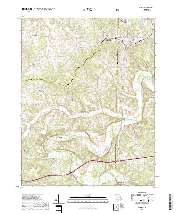 Richland, MO — USGS 7.5-minute topo (2021)