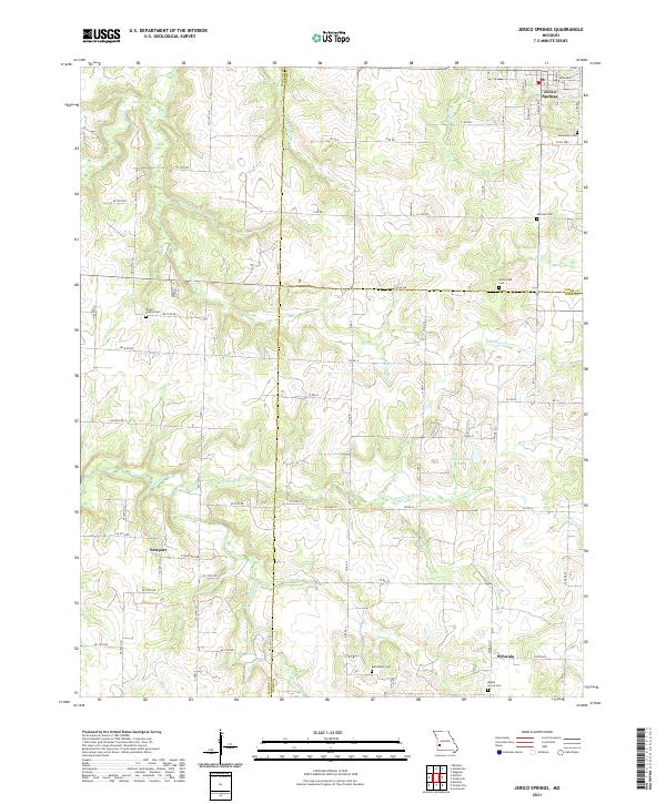 Jerico Springs, MO — USGS 7.5-minute topo (2021)