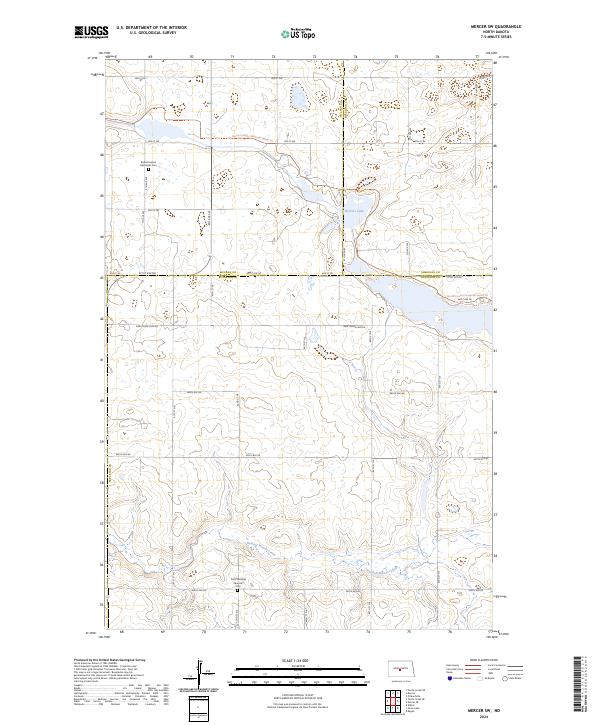 Mercer SW, ND — USGS 7.5-minute topo (2024)