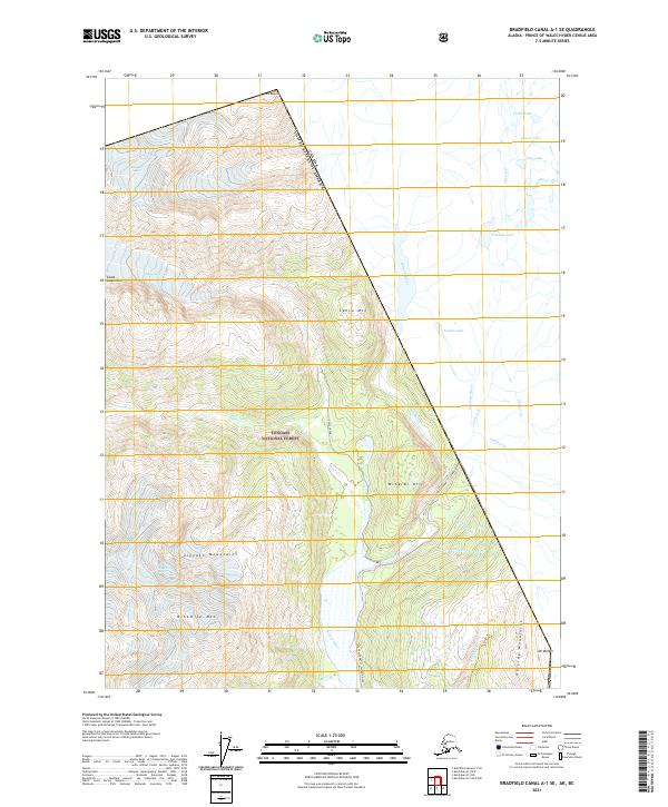 Bradfield Canal A-1 SE, AK-BC — USGS 7.5-minute topo (2021)