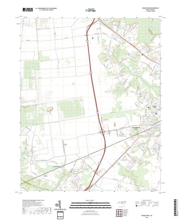 Pasquotank, NC — USGS 7.5-minute topo (2022)