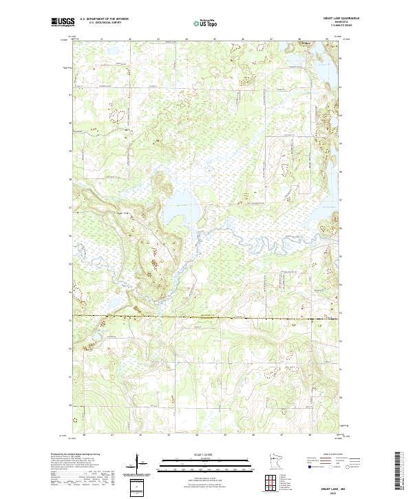 Grant Lake, MN — USGS 7.5-minute topo (2022)