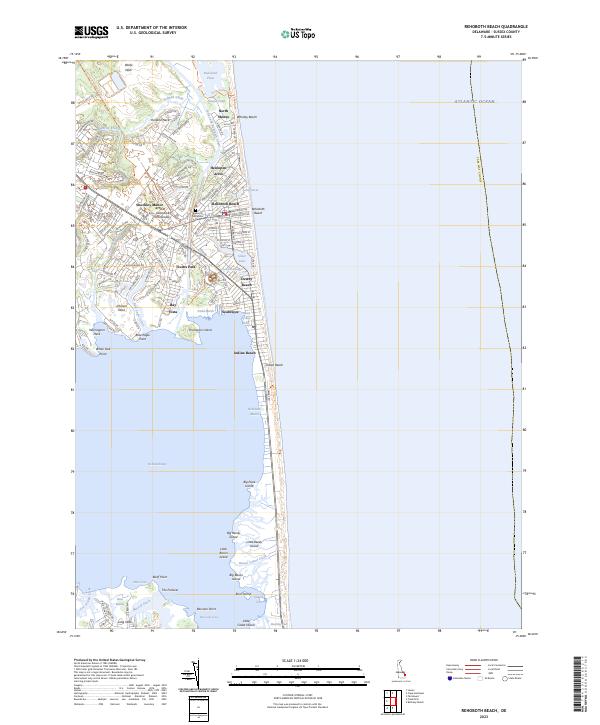 Rehoboth Beach, DE — USGS 7.5-minute topo (2023)