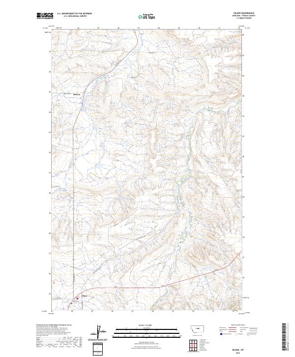 Hilger, MT — USGS 7.5-minute topo (2024)